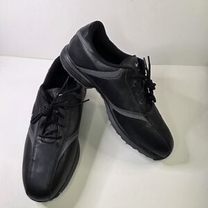 GUC Mens Nike Heritage Black Leather Golf Shoes Size 11.5 418624-001